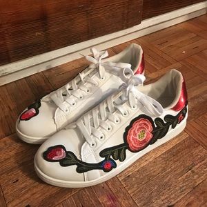 Floral Embroidered Sneakers